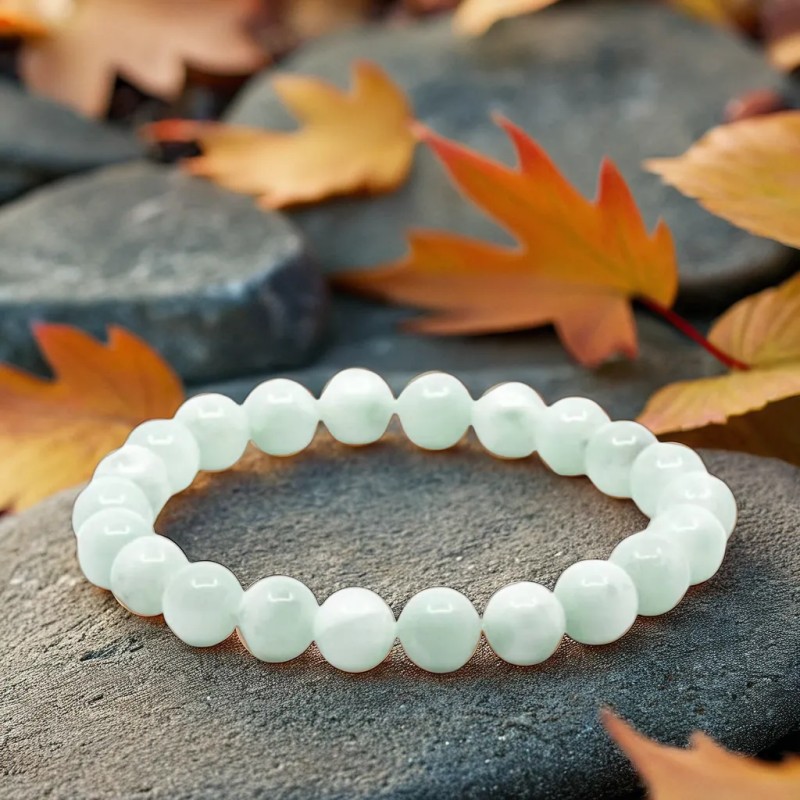 Bracelet Pierre De Lune Verte (Garniérite)