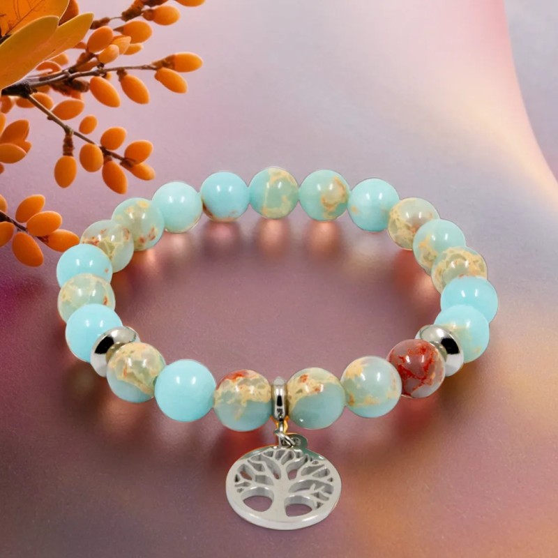Bracelet Jaspe Shoushan Arbre De Vie