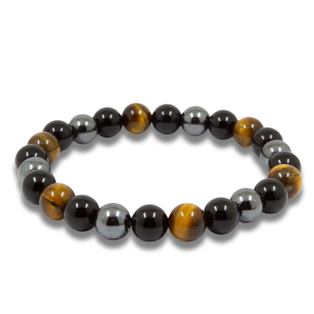 Bracelet Œil De Tigre Hématite Obsidienne